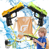 10 x Brand New VATOS 2100cc Electric Water Gun for Kids Adults - 2 Pack Water Gun 32 FT Long Range with 2100cc Backpack Automatic Water Gun Summer Gift for Adults, Children - RRP €196.7