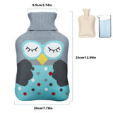 1 x Brand New Hot water bottle with cover, GEYUEYA Home hot water bottle 2L hot water bottles with knitted cover turtleneck heat pad bed bottle hot water bottle washable safe and durable suitable for all seasons - RRP €13.1