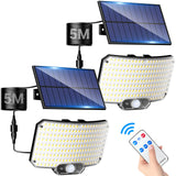 1 x RAW Customer Returns Lotmos solar lamps for outdoors with motion detector 2 pieces, 234 LED outdoor light solar IP65 waterproof solar light 3 modes spotlight with remote control, solar lamp outdoor for garden garage outside - RRP €29.99