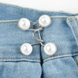 2 x RAW Customer Returns Pearl Jean Button Pins, 8 Sets Trousers Tightening Clip, Adjustable Nail-Free Waist Buckles Waist Buckle Extension Jeans Button Trousers Clips for Trousers and Jeans 4 White 4 Black  - RRP €18.5