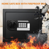 1 x RAW Customer Returns 25L Home Safe Fireproof with Fireproof Waterproof Money Bag, Electronic Safe with Numeric Keypad Removable Shelf and Alarm System, Home Safe Cabinet Furniture Safe for Gold Jewelry - RRP €80.66