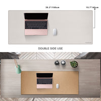 1 x RAW Customer Returns MAIDERN Desk Pad 100x40cm, Cork PU Leather Two-Sided Table Pad, Extra Large Mouse Pad, Waterproof Leather Writing Pad on Desks, Office and Home Table Pad Cream  - RRP €25.15