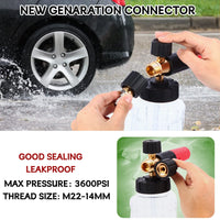 1 x RAW Customer Returns DANCINGBOAR Improved Foam Cannon Snow Foam Lance, 1L Adjustable Foam Lance Foam Nozzle with 1 4 Quick Connector for Pressure Washer Foam Gun Car Wash Black Red  - RRP €26.99