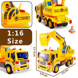 1 x RAW Customer Returns HERSITY children s excavator toy with sound and light, 1 16 vehicle construction site vehicles sandpit, truck car children s toy young children 3 4 5 years - RRP €23.4