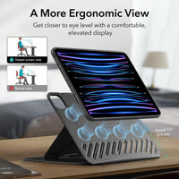 1 x RAW Customer Returns ESR for iPad Pro 11 Case 2022 2021, iPad Pro11 Inch Case, Removable Magnetic Cover, Adjustable Portrait Landscape Stand with Raised Display View, 9 Stand Angles, Shift Series, Black - RRP €50.41