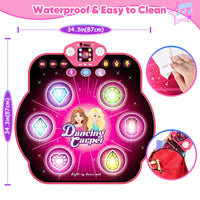 1 x RAW Customer Returns Dance Mat for Kids, Upgraded 4 and 6 Buttons Switchable Electronic Dance Pad with Bluetooth, 9 Levels Light Up Music Play Mat for Children Toys for Girls Boys Age 3-12 - RRP €45.99