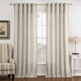 1 x RAW Customer Returns MIULEE striped curtains, high-quality linen look curtains with blue stripes for the living room, set of 2 opaque curtains with back loops and rod pocket, each 245 cm high, bedroom curtain - RRP €40.84