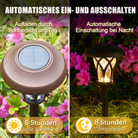 1 x RAW Customer Returns Solar Garden Lights, Solar Garden Lights, 6 Pack Warm White LED Waterproof Automatic Solar Powered for Yard, Landscape, Lawn, Patio, Path and Driveway - RRP €45.73