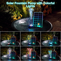 1 x RAW Customer Returns SZMP Solar Fountain for Outdoor 2024 Upgrade, 3.5W Solar Pond Pump LED Lights with 8 DIY Effects, 16.4ft Cable, 2000mAh Battery, Solar Water Pump Solar Floating Fountain Pump for Garden, Bird Bath - RRP €29.99