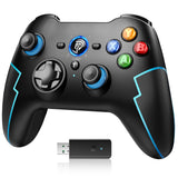 1 x RAW Customer Returns EasySMX Wireless PC Controller Game Controller PC Wireless Bluetooth Gamepad with Hall Trigger Dual Vibration Turbo Function, Compatible with PC PS3 Switch Android TV TV Box Mobile Phone Tablet Laptop Blue - RRP €27.99