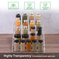 1 x Brand New sourcing map 5 Tier Spice Rack Organizer Acrylic Spice Drawer Organizer Spice Jar Rack for Kitchen Countertop Cabinet Pantry Clear - RRP €35.49