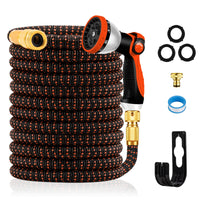 1 x RAW Customer Returns Yofidra Flexible Garden Hose 22.5m, 3-Layer Latex Water Hose with 3 4 Inch and 1 2 Inch Metal Connectors, 3450D Fabric, Kink-Free, Durable Garden Hose with 10 Nozzles - RRP €37.36