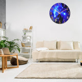 1 x RAW Customer Returns Vihimi 30cm Silent Wall Clock, Modern Clock with Rimless Glass Dial, Fashion Quartz Clock, Easy to Read Battery Operated Round Clock for Living Room, Kitchen, Bedroom, Office Starry Sky  - RRP €32.25