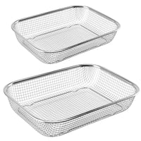 4 x Brand New ZOENHOU 2 Pieces Rectangle Thickened Drain Basket Strainer Drainage Basket Fruit and Vegetable Basket Multi-Purpose Drain Basket for Kitchen Sink Water Filter Rack, 2 Size 37.5 x 27.5 x 6.5 cm, 29.5 x 21.8 x 6.5 cm  - RRP €81.6