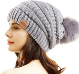 1 x Brand New REDESS Women s Winter Pom Pom Beanie Hat with Warm Fleece Lined, Thick Slouchy Snow Knit Chunky Baggy Skull Ski Cap - RRP €18.99