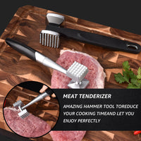 2 x Brand New FWEEK 2 pieces meat tenderizer made of 304 stainless steel, 22 cm double-sided non-stick schnitzel tenderizer, meat hammer with non-slip handle for steak, chicken, pork, ribs - RRP €40.8