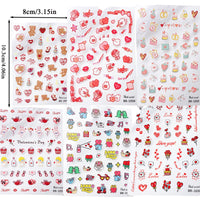 1 x Brand New 6 Sheets Valentine s Day Nail Art Stickers Spring Red Rose Nail Art Stickers Self-Adhesive Nail Decals Nail Decoration for Women Girls DIY Design Nail Decoration Nail Design Decoration A  - RRP €20.4