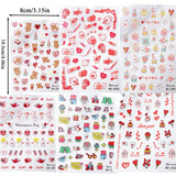 1 x Brand New 6 Sheets Valentine s Day Nail Art Stickers Spring Red Rose Nail Art Stickers Self-Adhesive Nail Decals Nail Decoration for Women Girls DIY Design Nail Decoration Nail Design Decoration A  - RRP €20.4