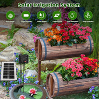 2 x RAW Customer Returns Solar Irrigation Set, FOOING Garden Irrigation System, Irrigation Systems with Dripping Hose, for Garden, Balcony with 12 Irrigation Modes and 15m Dripping Hose - RRP €40.72