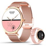 1 x RAW Customer Returns SZHELEJIAM Smartwatch with telephone function, wristwatch women round with bl measurement heart rate monitor sleep monitor pedometer 128 sports modes fitness watch smart watch women s watch for iOS Android rose gold - RRP €59.99