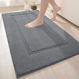 1 x RAW Customer Returns DEXI bathroom rug 60 x 110 cm, non-slip washable bath rug, soft bath mat, microfiber absorbent bath rug, bath mats for bathtub, shower room and bathroom - gray - RRP €38.24