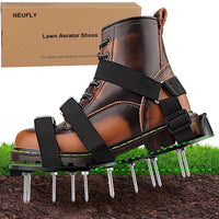 1 x RAW Customer Returns NEUFLY Lawn Aerator Shoes, Newest Foldable Ergonomic Lawn Aerator Scarifier Universal Size Heavy Duty Spike Lawn Aerator Nail Shoes for Lawn Garden - Black - RRP €20.99