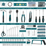 1 x RAW Customer Returns Sundpey tool box 257 pieces, portable, hammer, tool case, complete tool - RRP €89.99