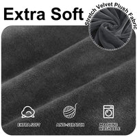 1 x RAW Customer Returns Ystyle Sofa Cover Velvet 4 Seater, Stretch Sofa Cover, Sofa Protector Non-Slip, Elastic Sofa Cover, Sofa Cover with Armrests, Cover Sofa Sofa Protector Cat Couch Protector Sofa Blankets, Grey - RRP €39.66