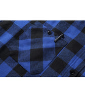 1 x Brand New IGEEKWELL Checkered Shirt Men Long Sleeve Flannel Winter Cotton Shirt Regular Fit Casual Men Lumberjack Shirt with Hood Blue L - RRP €36.29