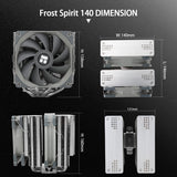 1 x RAW Customer Returns Thermalright FS140 CPU, 4 heatpipes, TL-D14 and C12 PWM fan, aluminum heatsink cover, AGHP technology, dual tower CPU cooler for AMD AM4 AM5 Intel LGA 1150 1151 1155 1156 1200 2011 2066 - RRP €36.5