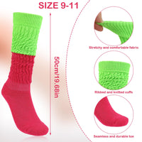 3 x Brand New Yolev traditional socks for women, slouch socks, thermal socks for autumn and winter, stacked neon socks for women, tennis socks, suitable for neon clothing, party, Halloween, Christmas, streetwear for women - RRP €8.76