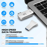 1 x RAW Customer Returns MFi 128GB USB Stick For iPhone 15 14 13 12 11, iPhone External Memory, iPhone Lightning USB Flash Drive, iPhone USB Memory Stick For iPhone iPad Android PC Mac - RRP €49.99