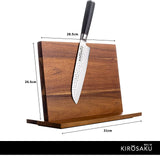 1 x RAW Customer Returns Kirosaku Premium Acacia knife holder, magnetic knife block with timeless design not only protects the blade, but is delivered already assembled 31x22cm, magnetic knife block - RRP €43.45