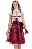 1 x RAW Customer Returns Kelliar Women s Traditional Dirndl Midi Dress 100 Polyester Red Rhinestone Lace Up Oktoberfest Dress Pink-60cm 48 - RRP €24.0