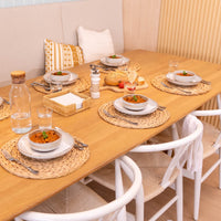 1 x RAW Customer Returns 6 Pieces Round Straw Placemats, Wicker Placemats, Wicker Rattan Placemats for Dining Table 30cm  - RRP €29.99