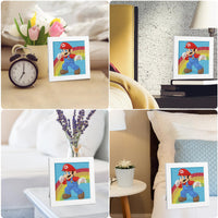 2 x Brand New yumcute Diamond Painting Children With Wooden Frame, 5D Diamond Painting Children DIY Full Crystal Rhinestone Diamond Painting Set for Children Diamond Pictures Arts Craft for Home Wall Decor 18 18 Super Bros  - RRP €40.8