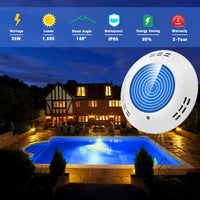 1 x RAW Customer Returns LyLmLe LED Pool Light Filled with Resin, 35W LED Spotlights Ultra-flat Lighting, 1200lm, 140 beam angle, IP68 Waterproof, Surface Mounting, 12V AC DC, Pure Blue - RRP €79.99