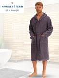 1 x RAW Customer Returns Morgenstern bathrobe men s terry cotton with hood long dark grey size L - RRP €40.28