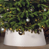 1 x RAW Customer Returns Tree Nest Christmas Tree Stand Trim Christmas Tree Basket Collar Skirt Christmas Tree Stand Wicker Christmas Tree Skirt 53cm Bottom - Wrapping Christmas Tree Stands, White, Plastic - RRP €35.88