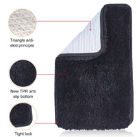 3 x Brand New Bath mat, non-slip bathroom carpet, bathroom carpet, black bath mat, absorbent carpet, soft carpet, machine washable carpet, suitable for bathroom, kitchen, doormat, black 50 x 80 cm  - RRP €68.4