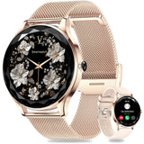 1 x RAW Customer Returns Fsdibst Smartwatch Women Round with Telephone Function, 1.27 Fitness Watch Women Pedometer Heart Rate Monitor, IP68 120 Sports Watch Sleep Monitor Menstrual Cycle for Android iOS Rose Gold  - RRP €54.99