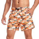 1 x Brand New Yaavii Men s Swimming Trunks with Compression Swimming Shorts 2 in 1 Quick-Drying Print Surfing Beach Pants Men with Zip Pockets Orange Flowers L - RRP €27.6