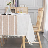 1 x RAW Customer Returns SUNBEAUTY Tablecloth Linen Cotton Washable Table Cloth Rectangular Table Cloth Washable Tablecloth 140x220 cm for Home Kitchen Dining Table Decoration - RRP €30.85