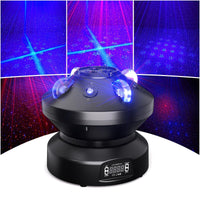 1 x RAW Customer Returns 60W Moving Head Stage Light, RB LED Rotating Starry Sky Party Light with 6 Light Effect Patterns DMX 15CH Master-Slave Sound Activation Modes, Disco Lights for Shows House Parties Bar Club Weddings - RRP €159.99