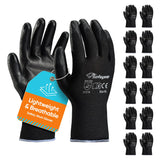 1 x RAW Customer Returns SAFEYEAR 12 Pairs PU Coated Work Gloves for Cleaning, Automotive Assembly, Precision Operations and More Black XL  - RRP €19.99