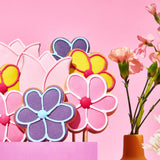 8 x Brand New Thoughtfully Gourmet - Flower-shaped cookies with icing as a bouquet in a colorful vase, set of 8 - RRP €159.92