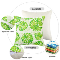 1 x Brand New Inhobbok Set of 2 Cushion Covers 45x45 Green Monstera Leaf Spring Summer Waterproof Decorative Pillowcase Lightweight Flat Green Tropical Plants for Garden Sofa Outdoor Living Room - RRP €20.4