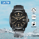 1 x RAW Customer Returns MEGALITH Men s Watch Military Sport Outdoor Waterproof with Leather Strap - Large Dial Luminous Calendar Date, Analog Quartz Watch Men Wristwatch Design - RRP €59.99