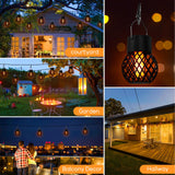 1 x RAW Customer Returns 8 Pack Hanging Solar Lights Outdoor Waterproof, Mini Solar Lanterns Hanging with Flickering Flame, Garden Lighting for Camping Christmas Decoration Patio Walkway - RRP €28.99