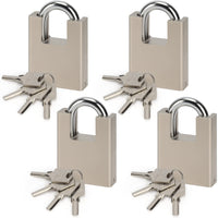 1 x RAW Customer Returns Kurtzy 4 Pack Keyed Padlocks - Large 92.5mm Padlock with 9.5mm Hooks - Solid Iron Burglar-Proof Padlock for Garages, Containers, Sheds, Shutters, Lockers, Gates - RRP €31.25